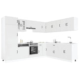 14 Piece Kitchen Cabinet Set Lucca White Engineered Wood