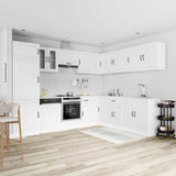 14 Piece Kitchen Cabinet Set Lucca White Engineered Wood