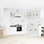 14 Piece Kitchen Cabinet Set Porto White Engineered Wood