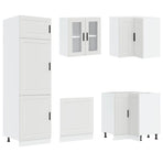 14 Piece Kitchen Cabinet Set Porto White Engineered Wood