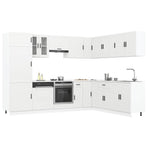 14 Piece Kitchen Cabinet Set Porto White Engineered Wood