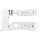 14 Piece Kitchen Cabinet Set "Porto" Gloss White Engineered Wood