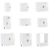 14 Piece Kitchen Cabinet Set "Porto" Gloss White Engineered Wood