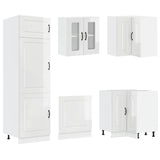 14 Piece Kitchen Cabinet Set "Porto" Gloss White Engineered Wood