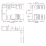 14 Piece Kitchen Cabinet Set "Porto" Gloss White Engineered Wood