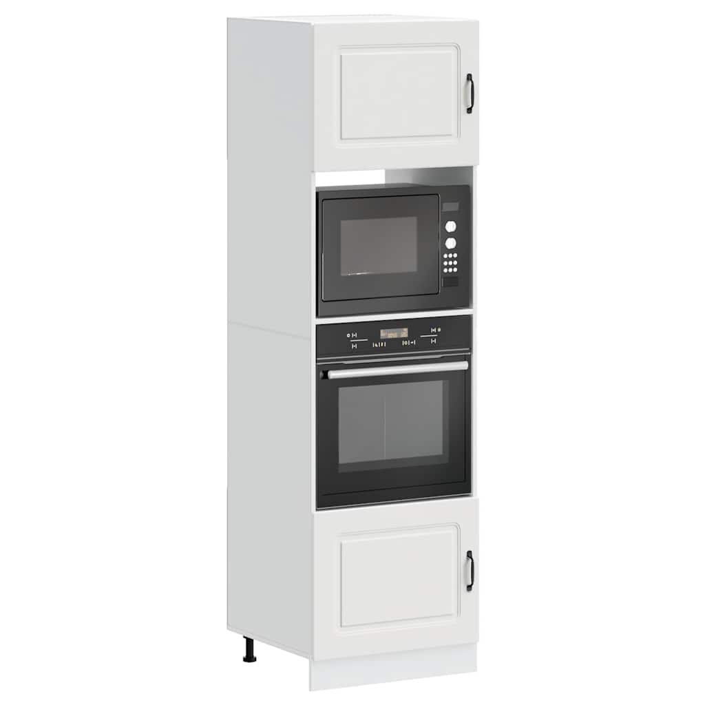 Oven Cabinets 2 pcs Kalmar White Engineered Wood
