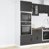 Oven Cabinets 2 pcs Kalmar Black Engineered Wood - Side View
