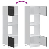 Oven Cabinets 2 pcs Kalmar Black Engineered Wood - Low Angle