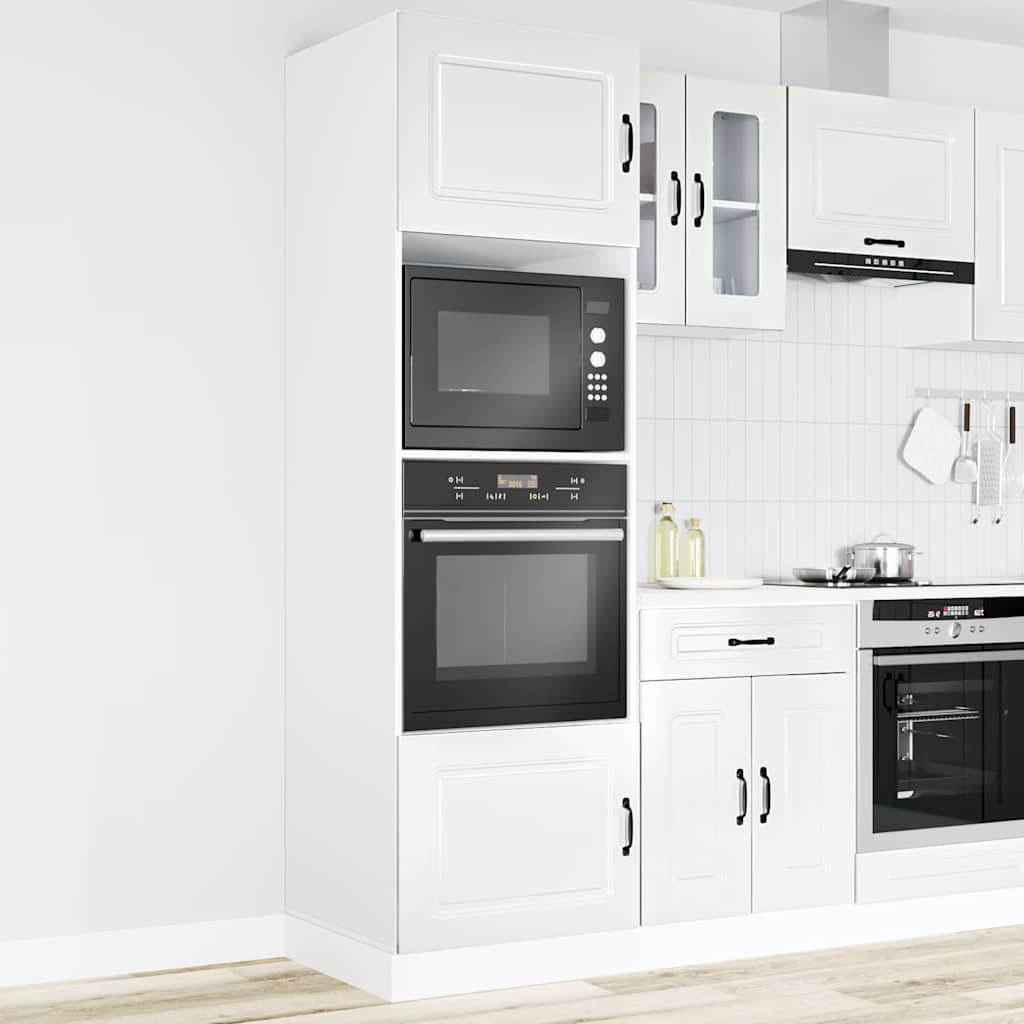 Oven Cabinets 2 pcs Kalmar Gloss White Engineered Wood