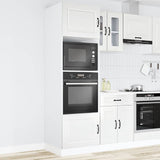 Oven Cabinets 2 pcs Kalmar Gloss White Engineered Wood - Side View