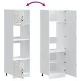 Oven Cabinets 2 pcs Kalmar Gloss White Engineered Wood - Low Angle
