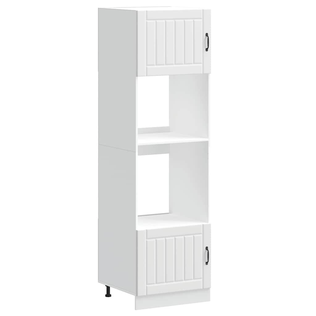 Oven Cabinets 2 pcs Lucca White Engineered Wood