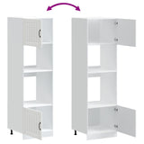 Oven Cabinets 2 pcs Lucca White Engineered Wood - Low Angle