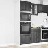 Oven Cabinets 2 pcs Lucca Black Engineered Wood - Side View