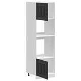 Oven Cabinets 2 pcs Lucca Black Engineered Wood