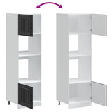 Oven Cabinets 2 pcs Lucca Black Engineered Wood - Low Angle