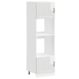 Oven Cabinets 2 pcs Lucca Gloss White Engineered Wood - Front View