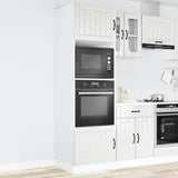 Oven Cabinets 2 pcs Lucca Gloss White Engineered Wood - Side View