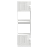 Oven Cabinets 2 pcs Lucca Gloss White Engineered Wood - Top-Down View