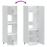 Oven Cabinets 2 pcs Lucca Gloss White Engineered Wood - Low Angle