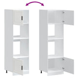 Oven Cabinets 2 pcs Porto White Engineered Wood - Low Angle