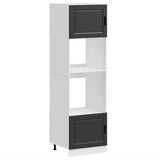 Oven Cabinets 2 pcs Porto Black Engineered Wood - Front View