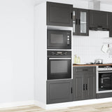 Oven Cabinets 2 pcs Porto Black Engineered Wood - Side View