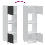 Oven Cabinets 2 pcs Porto Black Engineered Wood - Low Angle