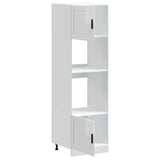 Oven Cabinets 2 pcs Porto Gloss White Engineered Wood