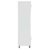 Oven Cabinets 2 pcs Porto Gloss White Engineered Wood - Rear View