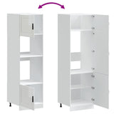 Oven Cabinets 2 pcs Porto Gloss White Engineered Wood - Low Angle