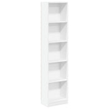 Bookcase White 40x24x176 cm Engineered Wood - Front View