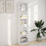 Bookcase White 40x24x176 cm Engineered Wood - Side View