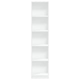 Bookcase White 40x24x176 cm Engineered Wood - Top-Down View