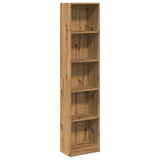 Bookcase Artisian Oak 40x24x176 cm Engineered Wood - Front View