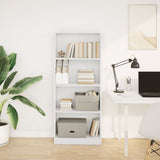Bookcase White 60x24x143 cm Engineered Wood - Side View