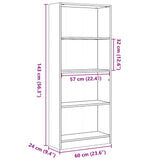 Bookcase Sonoma Oak 60x24x143 cm Engineered Wood