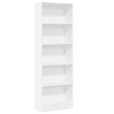 Bookcase White 60x24x176 cm Engineered Wood