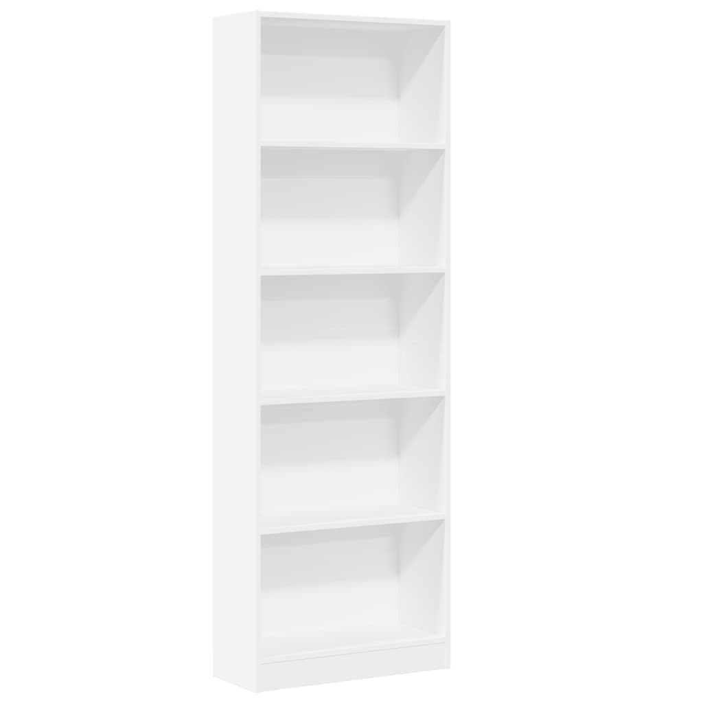 Bookcase White 60x24x176 cm Engineered Wood