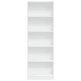Bookcase White 60x24x176 cm Engineered Wood - Top-Down View
