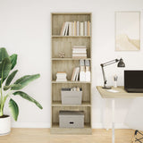 Bookcase Sonoma Oak 60x24x176 cm Engineered Wood - Side View