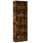 Bookcase Smoked Oak 60x24x176 cm Engineered Wood