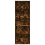 Bookcase Smoked Oak 60x24x176 cm Engineered Wood - Top-Down View