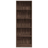 Bookcase Brown Oak 60x24x176 cm Engineered Wood - Top-Down View