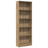 Bookcase Artisian Oak 60x24x176 cm Engineered Wood - Front View