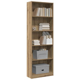 Bookcase Artisian Oak 60x24x176 cm Engineered Wood - Side View