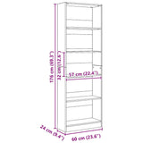 Bookcase Artisian Oak 60x24x176 cm Engineered Wood - Extra Image