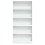 Bookcase White 80x24x176 cm Engineered Wood - Top-Down View