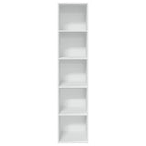 Bookcase White 40x30x189 cm Engineered Wood - Top-Down View