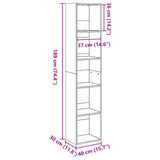 Bookcase White 40x30x189 cm Engineered Wood - Extra Image